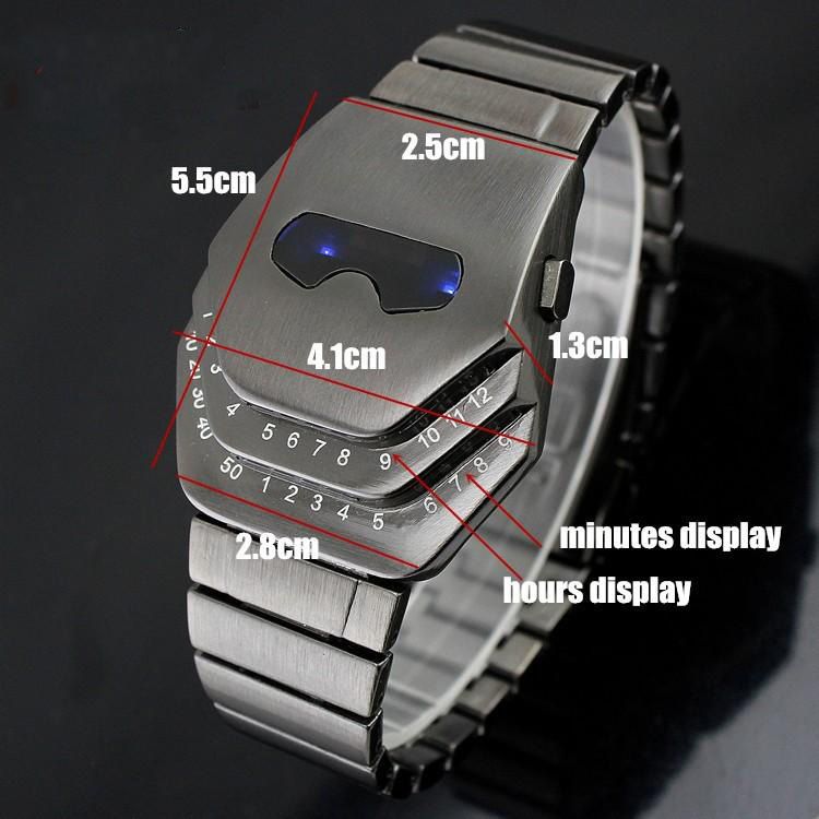 stainless steel back led watch
